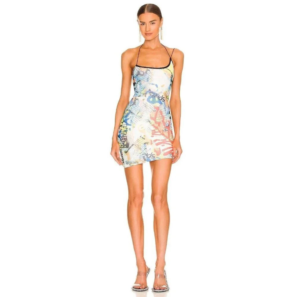 superdown Merson Strappy Mini Dress in Black Multi Medium New Womens - Picture 9 of 9